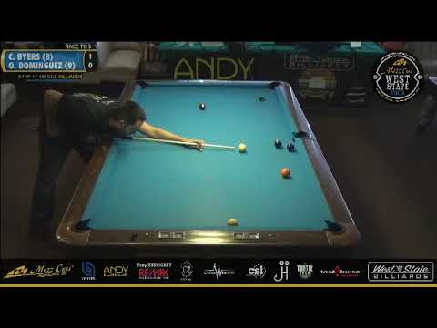 STOP 17 ON CUE BILLIARDS SEASON 3 CHRIS BYERS VS OSCAR DOMINGUEZ