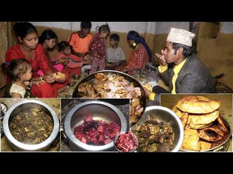 Dharme brother takes BUFF for his entire family || village local buff curry || Village cooking ||