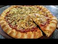 HOMEMADE PIZZA CALABRESA WITH ONION STUFFED CRUST
