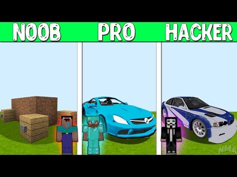 Minecraft Battle : CAR CRAFTING CHALLENGE - NOOB vs PRO vs HACKER vs GOD Animation