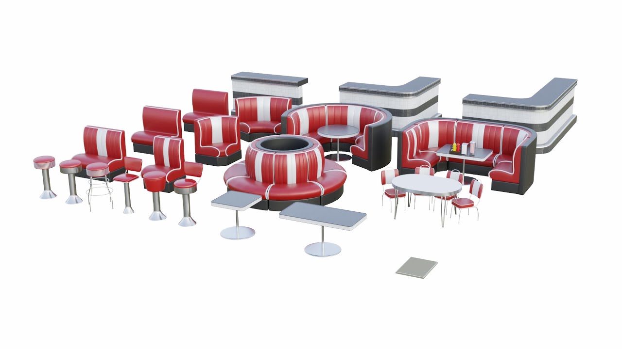 Retro Diner-collectie 3D Model
