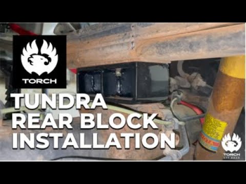 TORCH Off Road 2007-2021 Toyota Tundra 3" Front 2" Rear Leveling Lift Kit Rear Block Installation