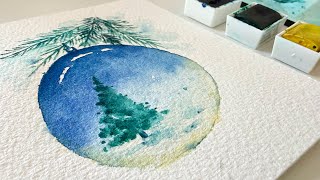 SUPER EASY Watercolor Holiday Card (Anyone Can Paint This!)