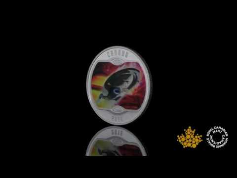 Pure Silver Glow-In-The-Dark Coloured Coin - Star Trek™: U.S.S. Voyager NCC-74656