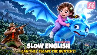 Zoe Tried to Save an Injured Dragon… But the Hunter Woke Up! 😱🐉 | Slow English Listening (A2)