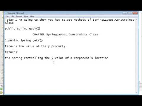 Java Programming Tutorial Springlayout Constraints 7 Public Spring Gety