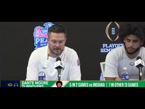 Dan Lanning, Dante Moore, Oregon Peach Bowl Postgame PRESS CONFERENCE vs. Indiana