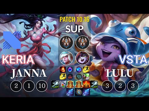 DRX Keria Janna vs HLE Vsta Lulu Sup - KR Patch 10.16