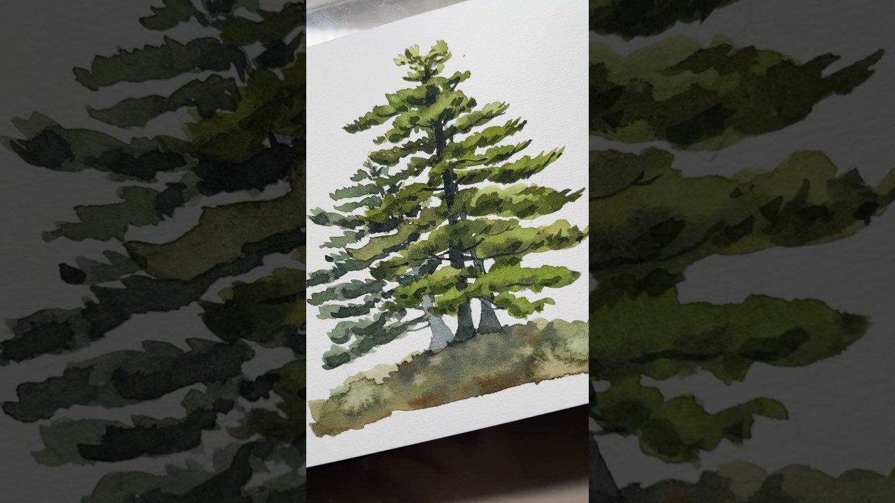 Watercolor Trees 🍃 #watercolor #art #sketch #tree #illustration