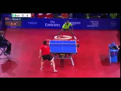 Amazing African ping pong player wins 41 shot rally
