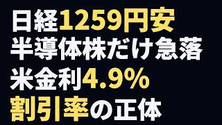 日経平均1259円安、半導体株が真っ先に売られた理由 米金利4.9%に学ぶ『割引率』の正体