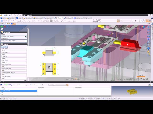 TopSolid'Mold 7: Mold inclusion slide components