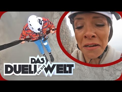 Janin Ullmann on the swing of death: Will the duct tape hold? | Duel around the world | ProSieben
