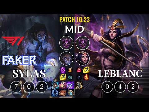 T1 Faker Sylas vs LeBlanc Mid - KR Patch 10.23