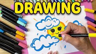 Easy Sunshine Drawing for Beginners ☀️ | Cute Step-by-Step Drawing Tutorial