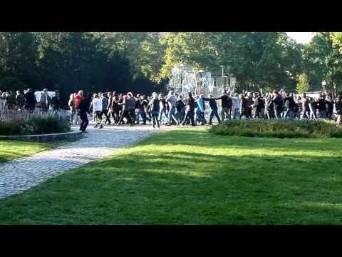 Stuttgart, Mittlerer Schlossgarten - 200 Polizisten gegen 1 Zelt