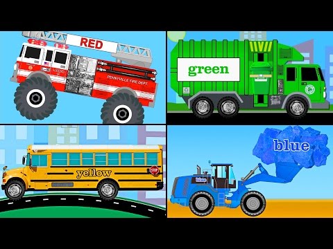 Learning Colors Collection Vol. 2 - Learn Colours Monster Trucks, Garbage Trucks, Tow Trucks