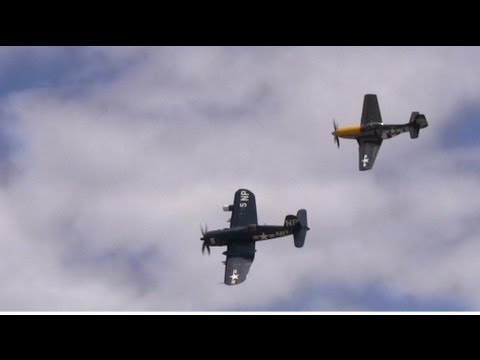 2012 R.I. Airshow at Quonset - F4U Corsair & P-51 Mustang