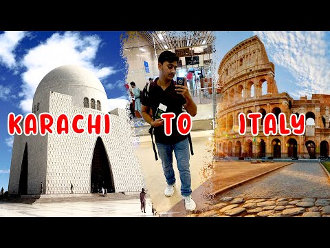 Karachi to Italy- Rome | First International Flight | Student Life | Study Visa | No music