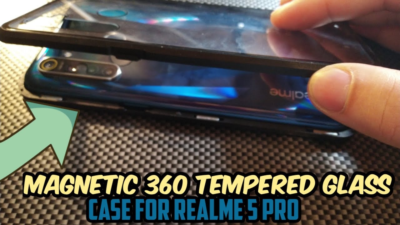 Realme 5 Pro Case | 360 Double Sided Glass Case Magnetic Bumber Protection