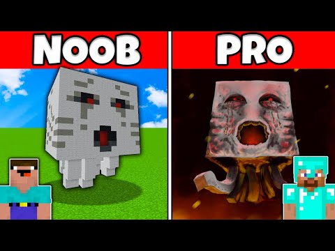 Minecraft NOOB vs PRO: REAL LIFE GHAST HOUSE BUILD CHALLENGE