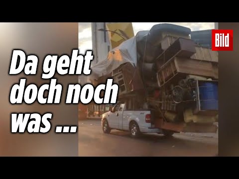 Pick-up fährt mit kompletter Wohnung durch Mexiko (NICHT nachmachen)