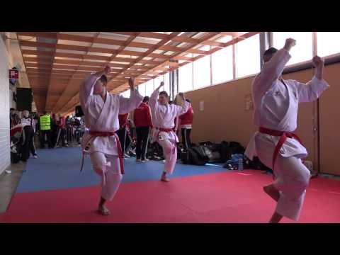 Italy Male Team Kata warming up before entering the tatami  49th European Karate Championships youtu