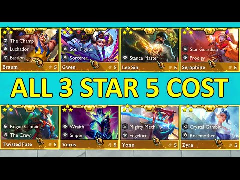 Set 15 ALL 5 Cost Units 3 Star ⭐⭐⭐