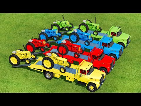 TRACTORS OF COLORS ! ZETOR TRACTOR TRANSPORTIN WITH COLORED TRUCKS - Farming Simulator 22