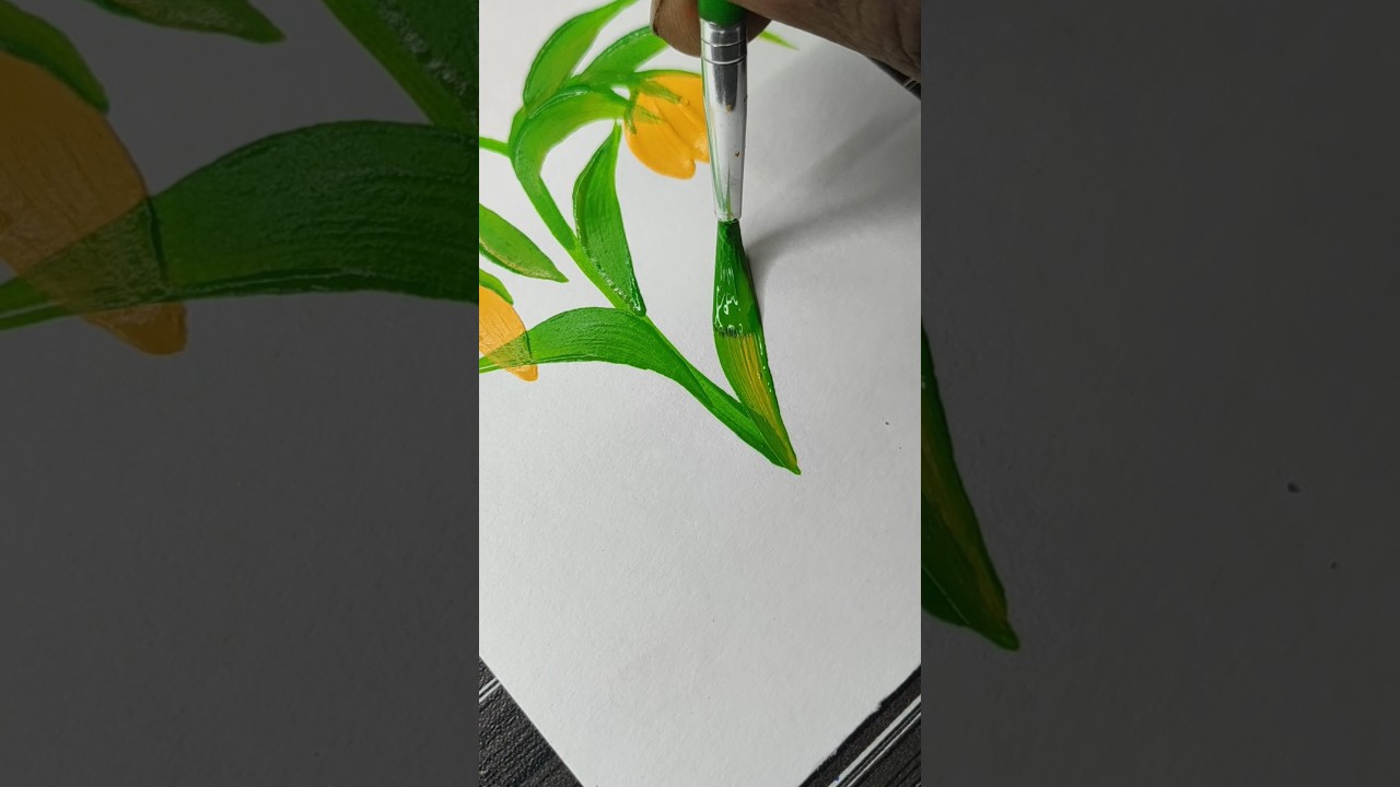 Premium Vector Flower Art 🥀#painting #shorts