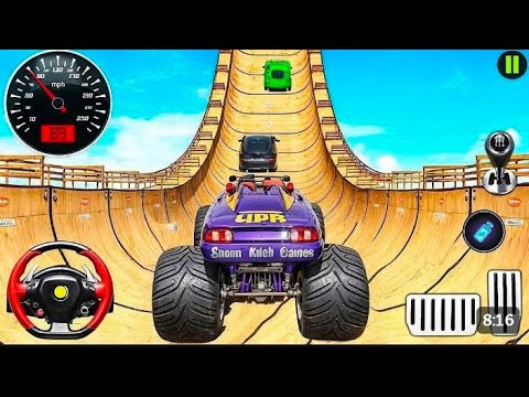 Monster Truck Mega Ramp Extreme Racing - Impossible GT Car Stunts Driving - Gadi game - Part 02
