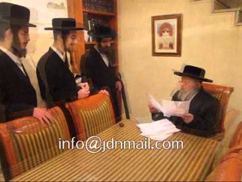 Pinsk Karlin Rebbe Receiving Good Resolutions List In Honor Of Shovevim - Teves 5772