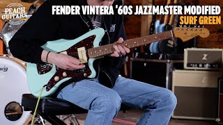 Video thumbnail for No Talking...Just Tones | Fender Vintera '60s Jazzmaster Modified | Pau Ferro - Surf Green by Peach Guitars