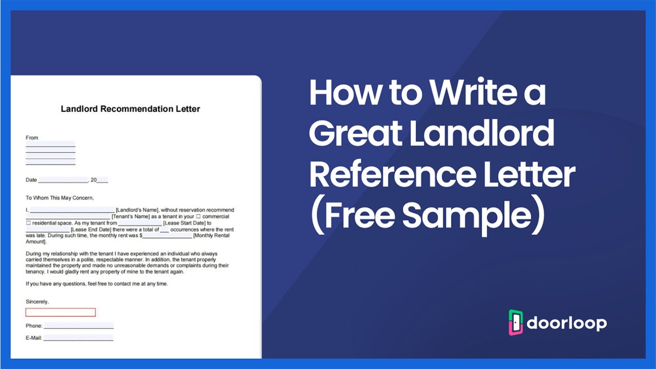 Your Guide To Writing The Perfect Landlord Reference Letter