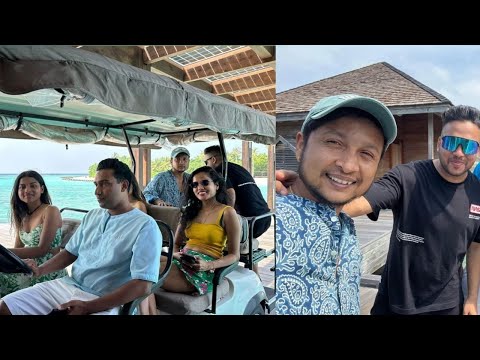 Pawandeep Rajan and Arunita kanjilal in hurawali island resort and enjoy in beach with choklate pi |