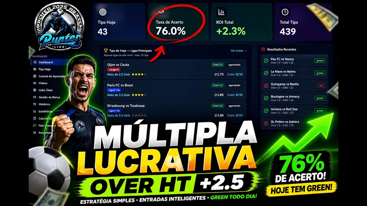 🔥 MÚLTIPLAS LUCRATIVAS HOJE! OVER HT + OVER 2.5 (76% DE ACERTO!) 💰📈 #betfairexchange