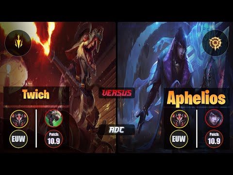 GrandMaster TWITCH [Lethal Tempo] (ADC) VS  APHELIOS - Grandmaster EUW Patch 10.9