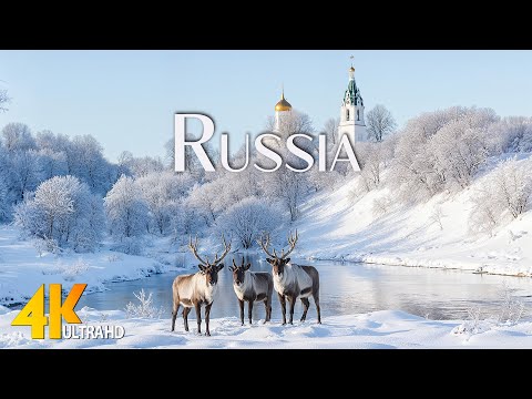 Russia 4K ❄️ Siberia Frozen Winter Landscape, Mountains & Snowy Nature with Cinematic Music