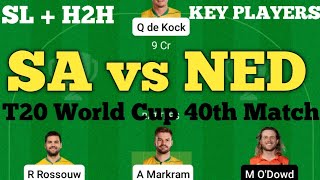 SA vs NED Dream11 Prediction | South Africa vs Netherlands Dream11 Team | NED vs SA Dream11 T20.