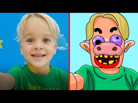 Alice and Chris learn and play together | Drawing Meme