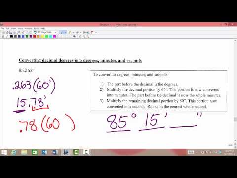 MATH 1316 Section 1.1: Converting Decimal degrees to DMS