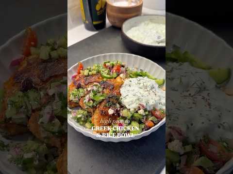 High Protein Greek Chicken and Rice Bowl 🔥