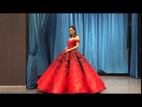 Luxury / Gorgeous Red Black Satin Dancing Prom Dresses 2020
