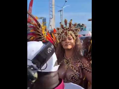Rihanna at the crop over festival in Barbados