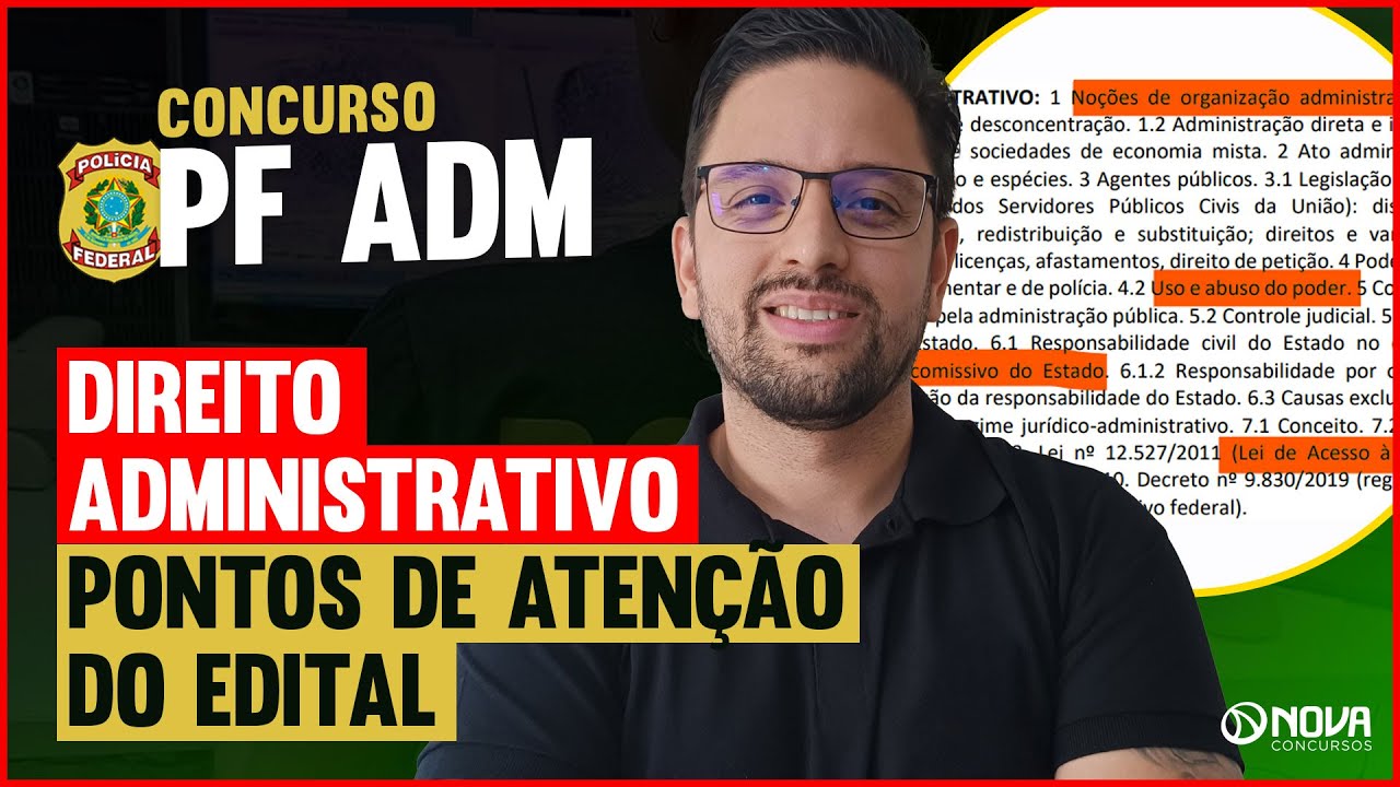 COMO ESTUDAR DIREITO ADMINISTRATIVO PARA A PF ADMINISTRATIVO 2025 🔥