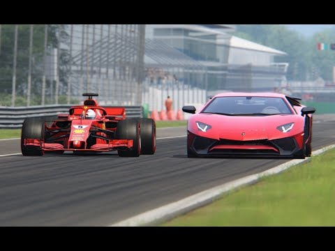 Ferrari F1 2018 vs Lamborghini Aventador - Monza