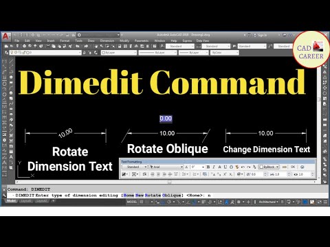 Using Dimedit command in AutoCAD ||  Dimension Text Editing || How To Edit dimesion Text in AutoCAD Video