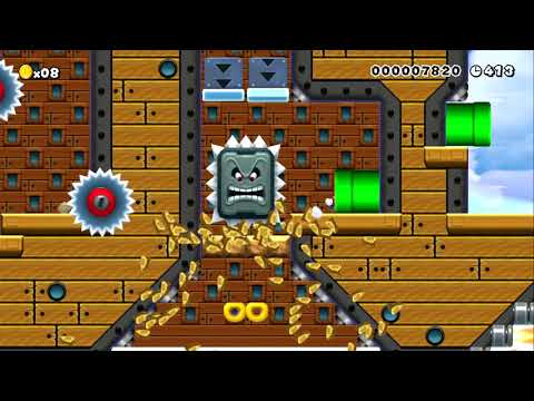 Bowser Junior's Second Airship by Hippo - SUPER MARIO MAKER - NO COMMENTARY 1bc 1bc