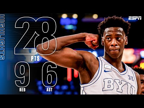 AJ Dybantsa HIGHLIGHTS 🎥 CAREER-HIGH in PTS, REB & AST in BYU's comeback win vs. Clemson | ESPN CBB