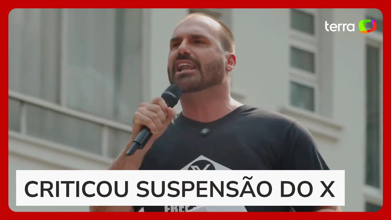 Com camiseta em alusão ao X, Eduardo Bolsonaro critica Moraes e pede coro de ‘fora Xandão’